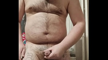 Preview 1 of Forget To Fuck Daddy - A hairy,  appetizing bear cub masturbates on a smartphone camera.