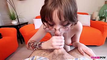 Preview 3 of Shemale Porn Veido - TEASEPOV Prim Taylor braces POV Blowjob
