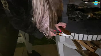Preview 2 of Sunny Leoni Bilu Muvi - Street girl humiliated into fucking Herself with a wood saw!!