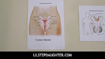 Preview 2 of Porn Sax Online - LilStepDaughter  -  Teaches StepDaughter (Leia Rae) How To Do A Proper Handjob