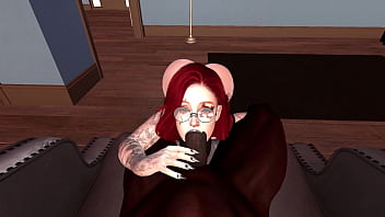Preview 2 of Kar 87 - Second Life Black man fucks red head white woman on a chair
