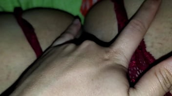 Preview 3 of Hinde In Bf - I wear red lingerie and play with my big natural tits and wet pussy in my room pt1