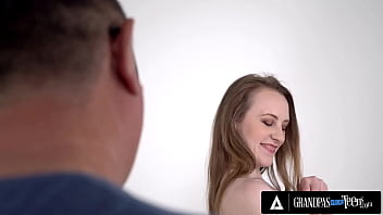 Preview 1 of Engalish Sex Hd Offcs - GrandpasFuckTeens - Horny Teen Gets Her Tight Pussy Fucked And Mouth Filled With Cum By Old Man