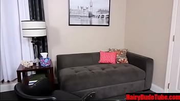 Preview 1 of Student College - HairyDudeTube.com- Hairy Muscle bear and Dildo in the office