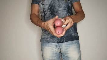 Preview 1 of Pregnant Pad - double penis with movable skin
