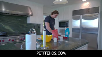 Preview 1 of Gorilla Suit - PetiteHos - Lucky stud pummmeling Madi Collins sweet pussy over the table