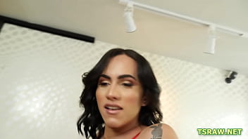 Preview 1 of Momy Fuck San - TS Nataly Souza Gives Blowjob And Fucked Bareback