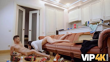 Preview 3 of Mom And Sun Frend Sex - VIP4K. Hot Debtor&#039_s Hangover Got a Follow-Up