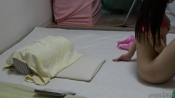 Preview 4 of Group Fuck - Hot Japanese girl masturbates with a dildo and has an orgasm moment