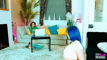 Preview 3 of Ts Eve Trannywatch - SEXY MOMMA - Step Daughter Blue Catches PussyKat Online
